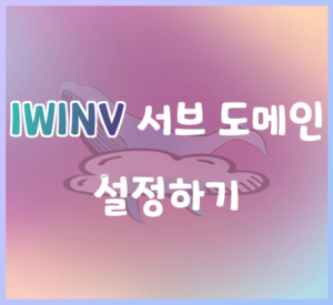 IWINV 서브도메인 설정